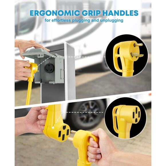 Kohree RV Plug Adapter 18" 30A Male to 50A Female Power Cord - Picture 2 of 12